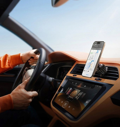Mbajtëse magnetike makine Joyroom JR-ZS406, për grilë ajri, rrotullim 360°, e zezë