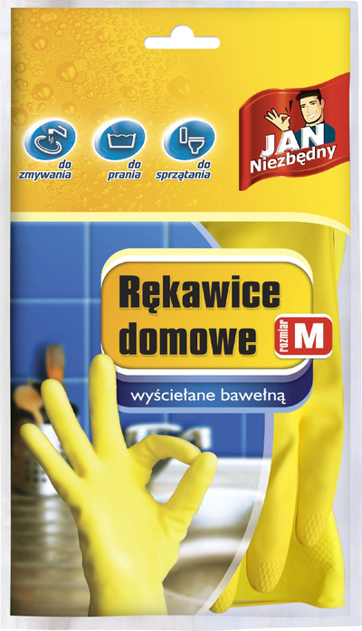 Doreza shtëpiake Jan Niezbędny Household Gloves M, latex natyral, të verdha