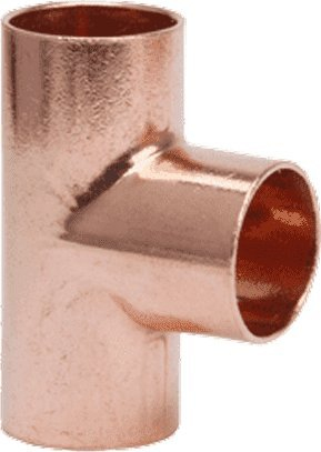Lidhëse bakri T solder, 22 x 15 x 15 mm, për tuba uji