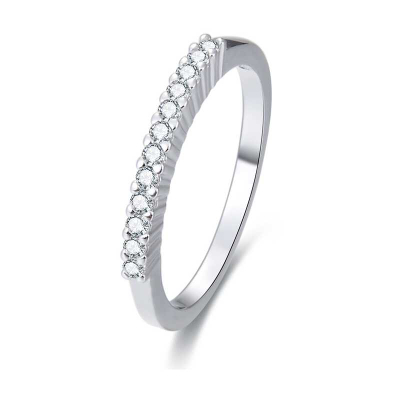 Unazë argjendi Beneto AGG187, kristale, perimetër 62 mm, argjendi