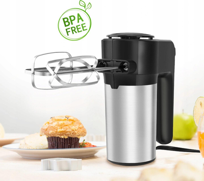 Mikser dore Aigostar Stainless Steel, 6 shpejtësi, funksion Turbo, i zi me inox