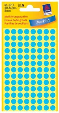 Etiketa rrethore Avery Zweckform 3011, 8 mm, blu