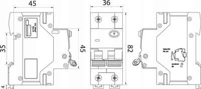 Ndërprerës diferencal Elektro-Plast RCBO/10A/2P, 10A, 30mA, i bardhë