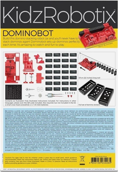 Set edukativ 4M Dominobot, robot ndërtimi, domino, shumëngjyrësh