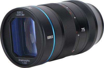 Objektiv anamorfik Sirui 75mm F1.8 1.33x, E Mount, ngjyrë e zezë