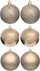 Toptha për zbukurim peme Krishtlindjesh DECORATIVE PLASTIC SAFE BAUBLE, set me 6 copë, 80mm, ngjyrë shampanjë