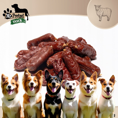 Shpërblim për qen Mr. Pretzel Sausages With Lamb, pa gluten, 500 g