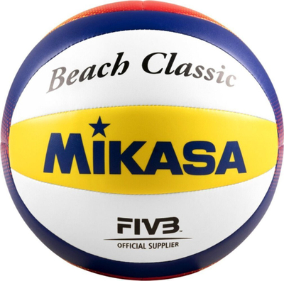 Топка за плажен одбојка Mikasa Beach Classic BV552C WYBR, синтетичка кожа, рекреативна, повеќебојна
