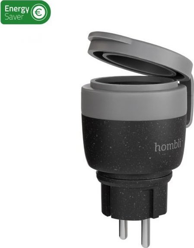 Prizë inteligjente për jashtë Hombli Outdoor Smart Socket V2, Wi Fi, kontroll me aplikacion dhe asistente zanore, e zezë