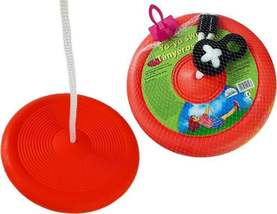 Luhatëse kopshti LeanToys Sport Swing Round Plate 423, e rregullueshme, për kalamaj, e kuqe