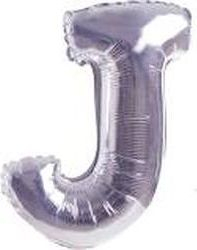 Balon Litera "J" 81cm srebrny (MZAB0053)