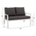 Sofa alumini me jastëkë e bardhë (HM5561.01), bardhë