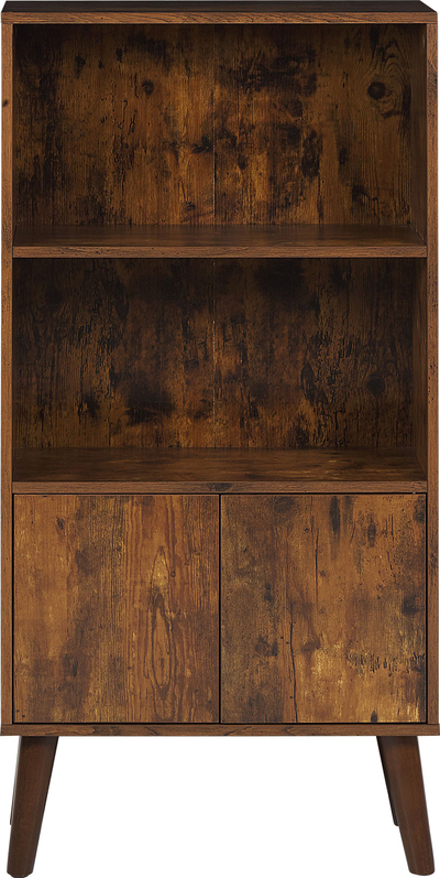 Bibliotekë VICOSA Dark Wood, MDF, me dollap poshtë, dru i errët