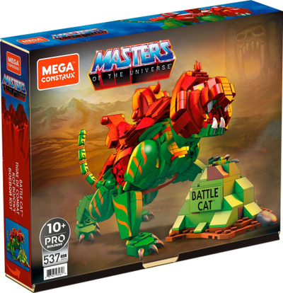 Lodër me tulla MEGA Construx Masters of the Universe Battle Cat, 537 pjesë, 10+, jeshile me të kuqe