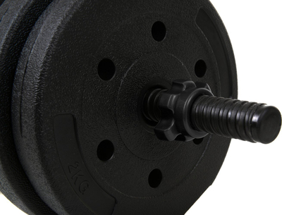 Set hantelash bituminoze, 30 kg, 2x15 kg, e zezë