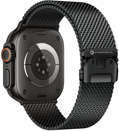 Rrip ore Forcell F DESIGN FA11, për Apple Watch 38 40 41 mm, çelik inox i gërshetum, i zi