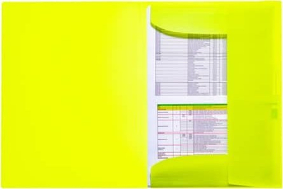Dosje portfolio HERMA 19696 A3, plastikë transparente, set 3 copë, neon e verdhë