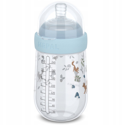 Шише за бебе Little Dutch Infant Bottle Forest Friends, 240 ml, силикон, проѕирно