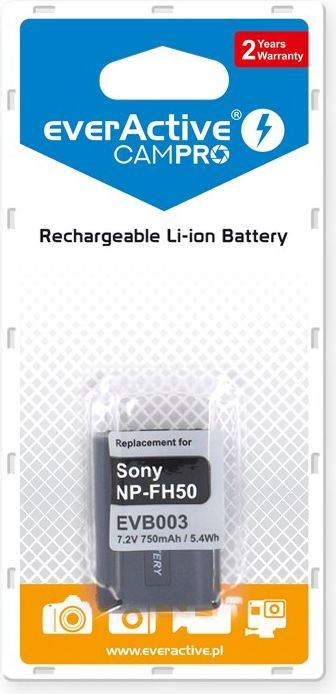 Bateri EverActive për Sony NP-FH50, 750 mAh