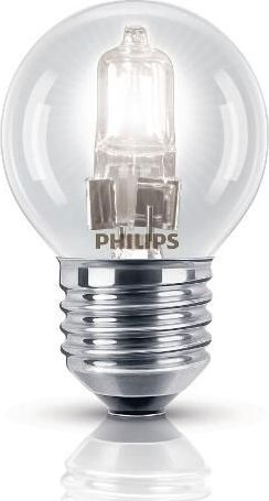 Llambë halogjene Philips EcoClassic Globe, 18W, E27, transparente