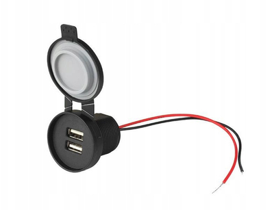 Karikues USB LXG531, 2 porta, 12V 24V, IP67, i zi