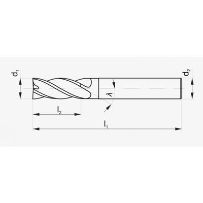 Frezë cilindrike FANAR X-MILL 230, karbid VHM, diametër 1.5 mm, gri