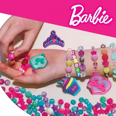 Set bizhuterish për kalamaj Lisciani Barbie Butterfly Bag, me rruaza, shumëngjyrësh