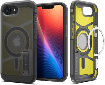 Mbulesë telefoni Spigen Tough Armor Mag për iPhone 16E, MagSafe, që s’çahet kollaj nga goditjet, e zezë