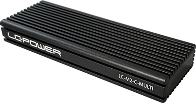 Kuti e jashtme SSD LC-Power LC-M2-C-MULTI, M.2 NVMe SATA, USB-C 3.2 Gen 2, ngjyrë argjendtë