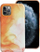Mbrojtëse telefoni për iPhone 11 Pro, teksturë lëkure, efekt splash, portokalli