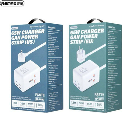 Zgjatës karikimi Remax RP-U157 GaN, 65W, 2x USB 2x USB-C, i bardhë