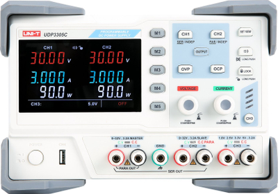 Furnizues energjie DC UNI-T UDP3305C, programues, 3 kanale, gri e bardhë
