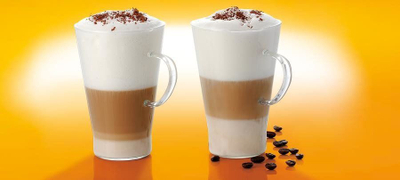 Сет чаши Woł Glasses Caffe Latte, 2 парчиња, 400 ml, транспарентни