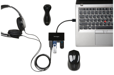 Qendër USB Kensington UH4000, 4 porte, USB 3.0, e zezë