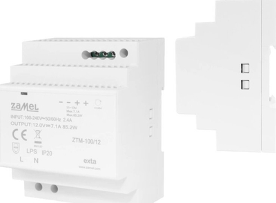 Furnizim energjie Zamel ZTM-100/12, 100W, 12V DC, i bardhë