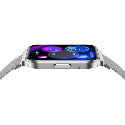 Smartwatch për goca Gravity GT44-4, ekran 1.75", IP68, argjend me rrip të bardhë