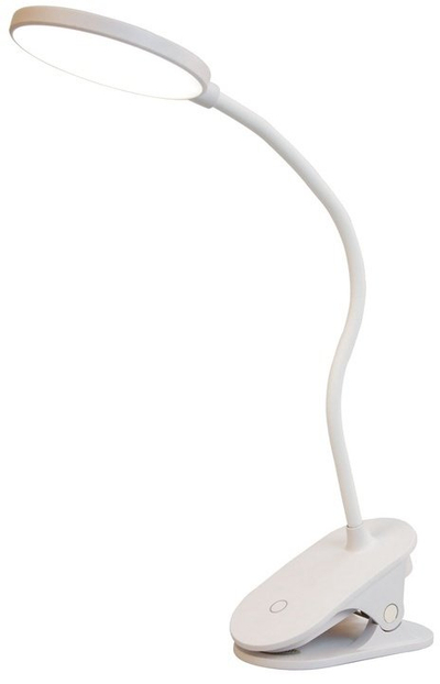 Lampë tavoline No Name me kapëse, me krah të lëvizshëm, e bardhë