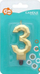 Qiri dekorativ Godan numri 3 Diamond, 7.6 cm, ari metalik