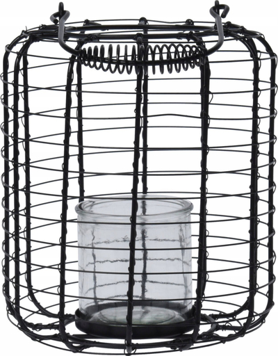 Lanternë dekorative metalike, 22 cm, e zezë