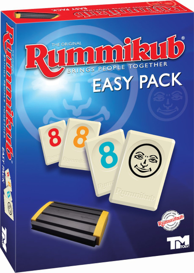 Lojë tavoline Rummikub Easy Pack, kompakte, për 2–4 lojtarë, me shumë ngjyra