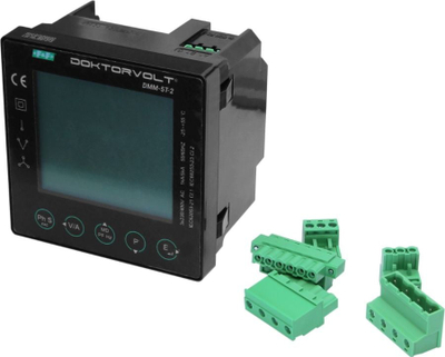 Indikator parametrash rrjeti Doktorvolt DMM-5T-2, njëfazor dhe trefazor 3x230V 400V AC, montim paneli, i zi
