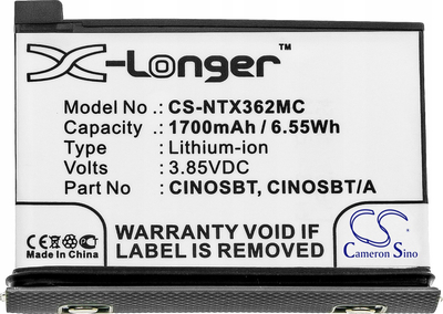 Bateri zëvendsuese Cameron Sino CS NTX362MC për Insta360 One X2, 1700mAh, Li ion, e zezë