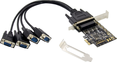 Kartë PCIe serike Conceptronic, 4 porta DB9 RS232, 115200bps
