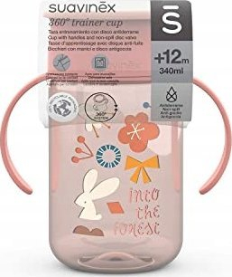 Gotë trajnimi Suavinex Forest, 340ml, 360°, rozë