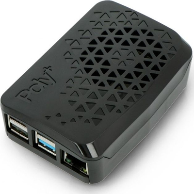Kuti Argon Poly për Raspberry Pi 4 Model B, plastike, e zezë