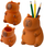 Mbajtës stilolapsash dekorativ Capybara, plastikë, 10 x 7 cm, kafe