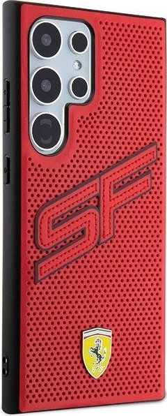 Maskë telefoni Ferrari Big SF Perforated për Samsung Galaxy S24 Ultra, polikarbonat TPU, dizajn me vrima, e kuqe