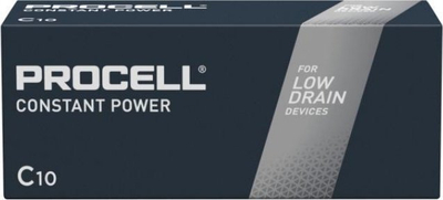 Bateri Duracell Procell Constant Power C, alkaline, paketim me 10 copë, gri