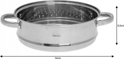 Insert avulli KingHoff KH-1536, 24 cm, çelik inox, ngjyrë argjendi