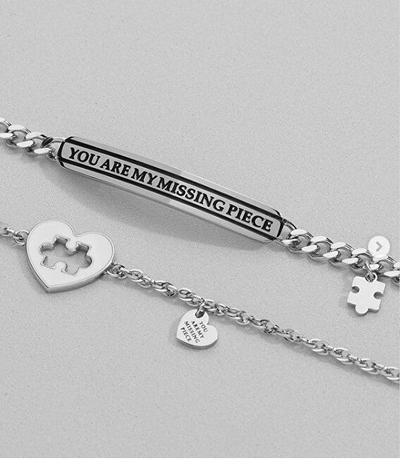 Set byzylykësh S'Agapõ Me + You SEY23, të argjendtë
